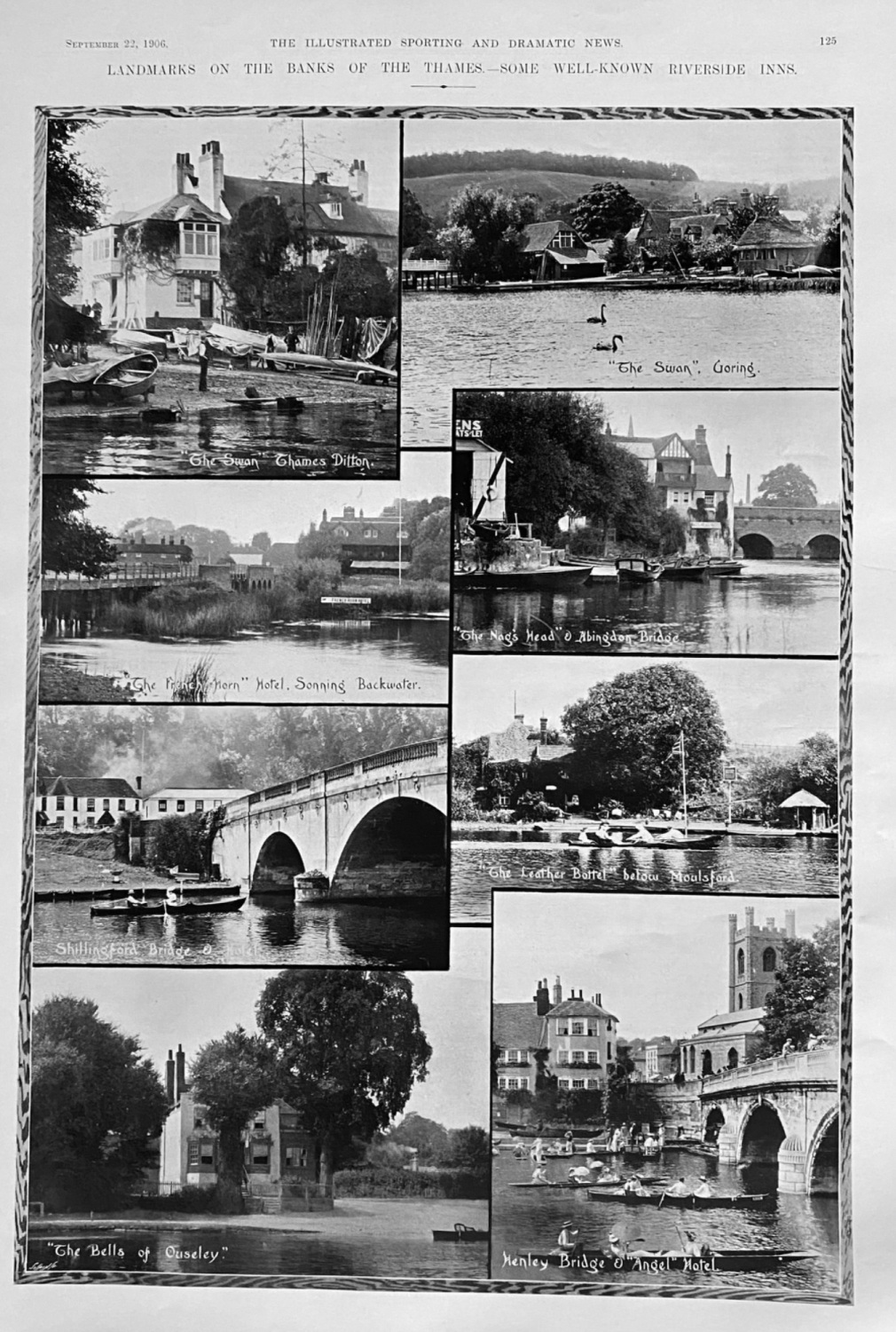 Landmarks on the Banks of the Thames.- Well-known Riverside Inns.  1906.