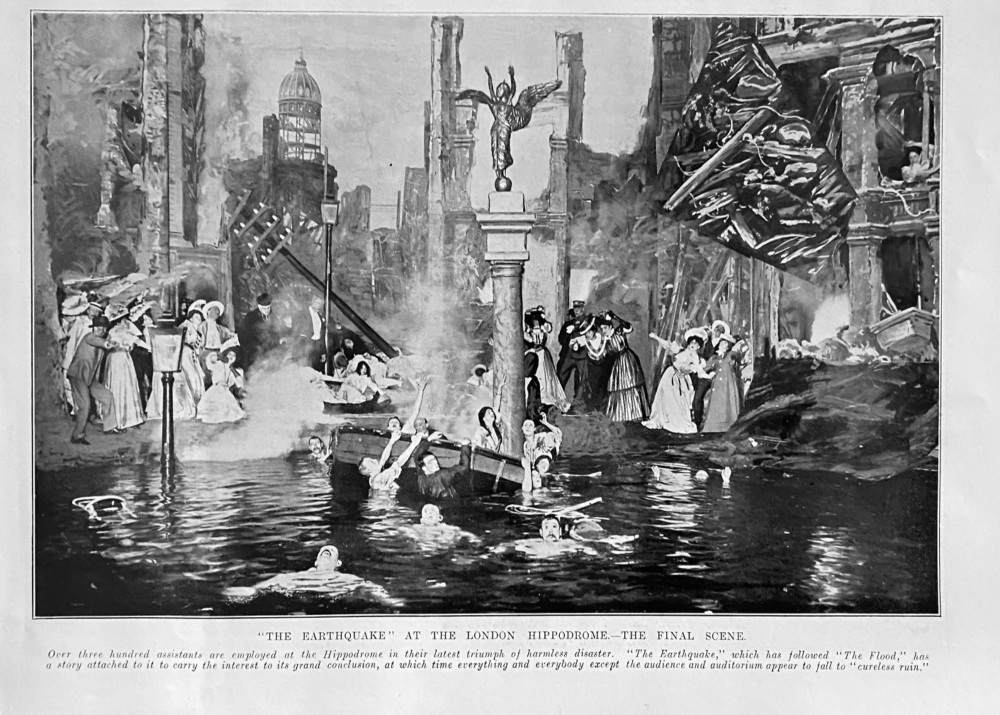"The Earthquake" at the London Hippodrome.- The Final Scene.  1906.