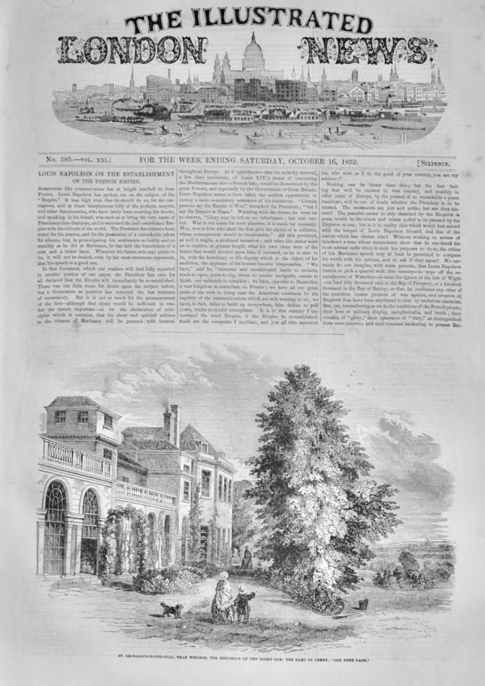 The Illustrated London News - October 16, 1852