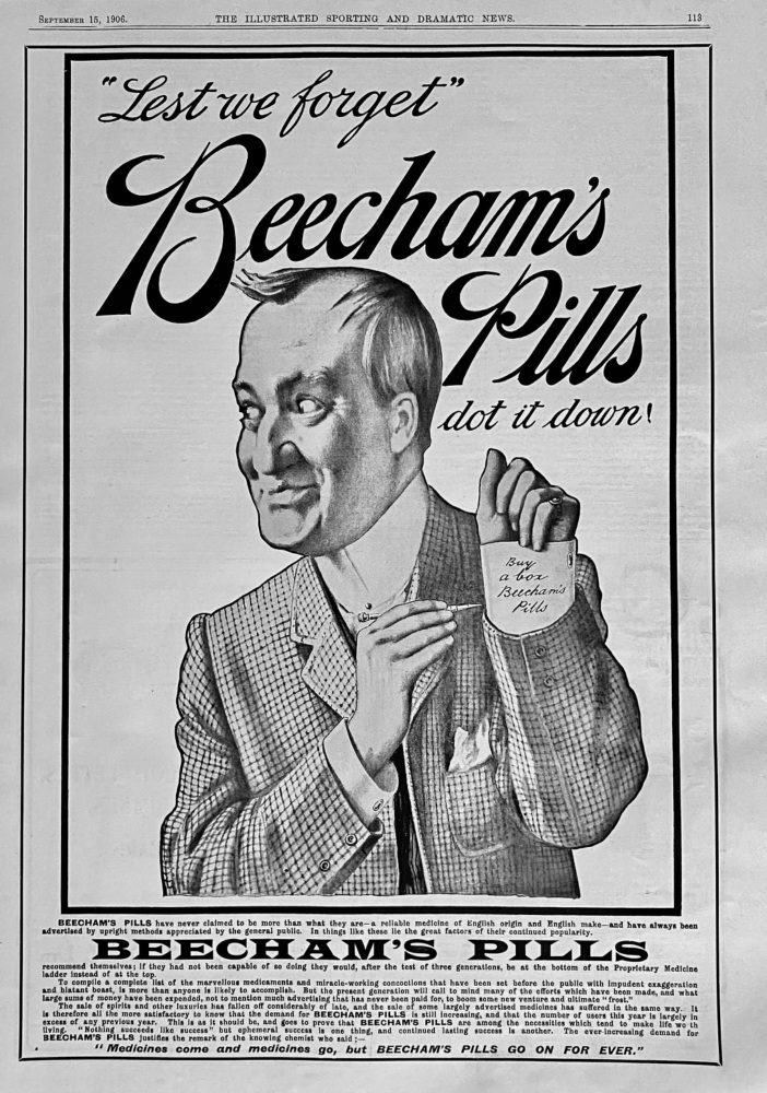 Beecham's Pills.  1906.