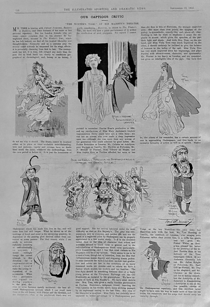 Our Captious Critic.  "The Winter's Tale,"  at His Majesty's Theatre.  1906.