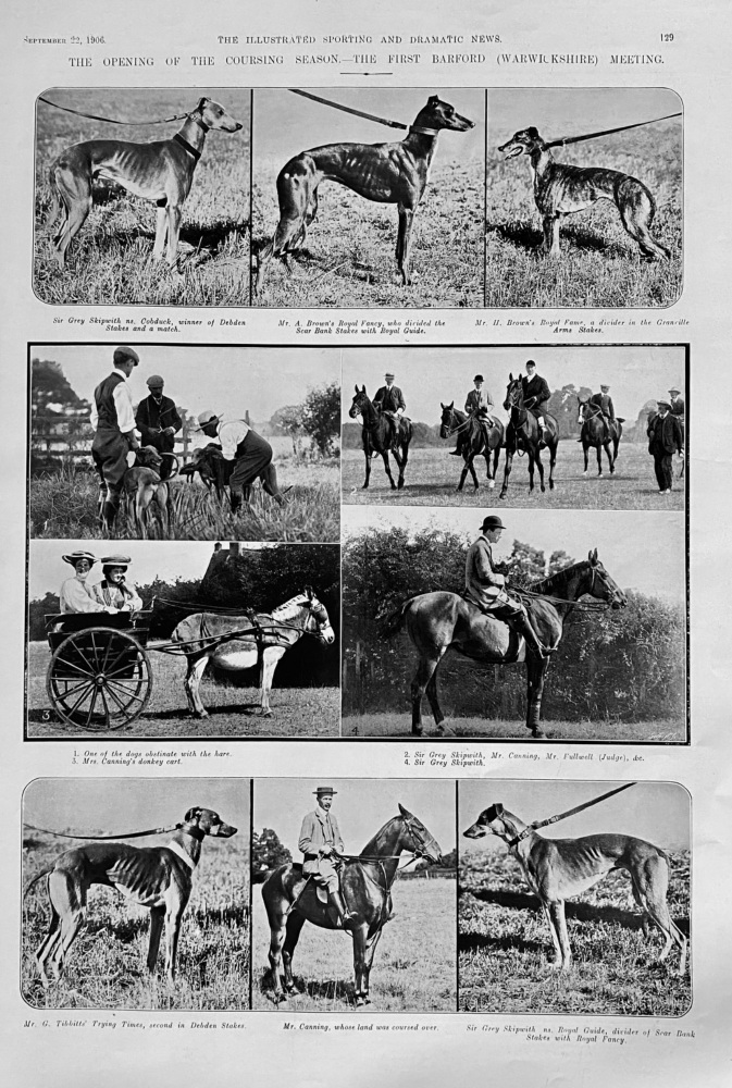 The Opening of the Coursing Season.-  The First Barford (Warwickshire)-  Meeting.  1906.