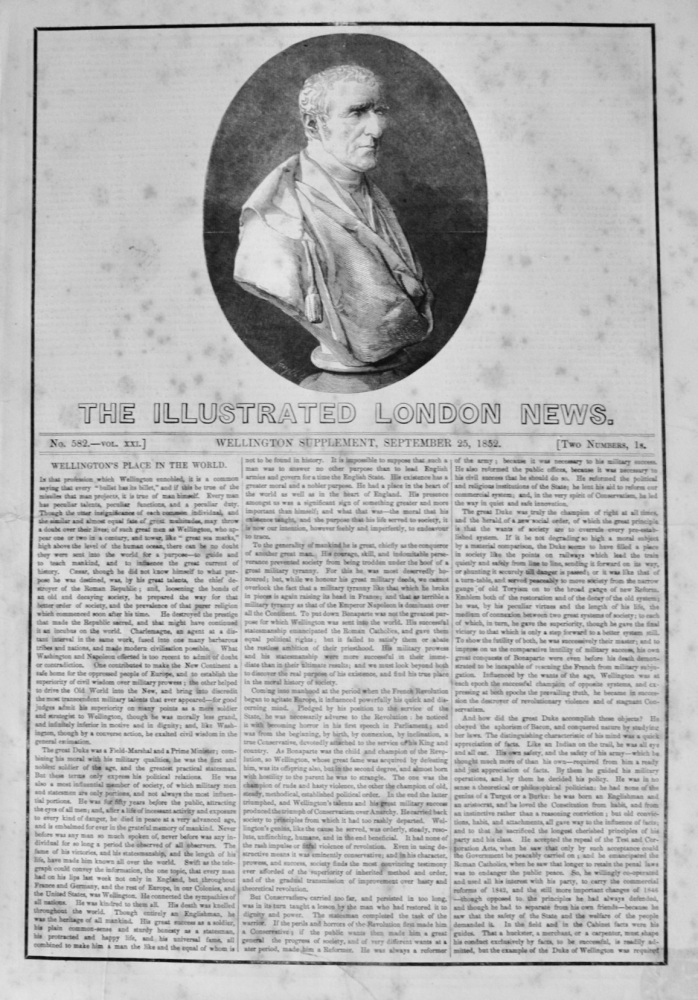 The Illustrated London News - Wellington Supplement - September 25, 1852
