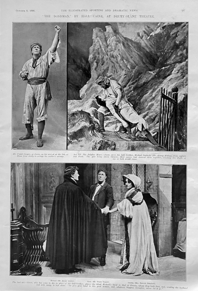 "The Bondman,"  by Hall Caine, at Drury Lane Theatre.  1906.