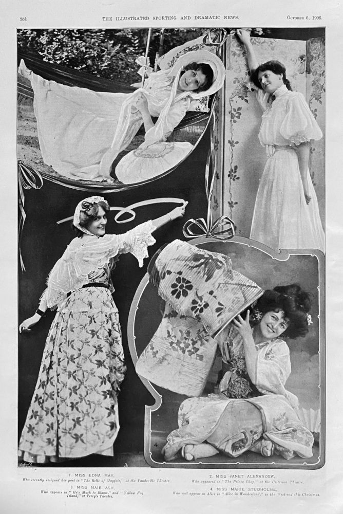 Actresses from the Stage.  1906.