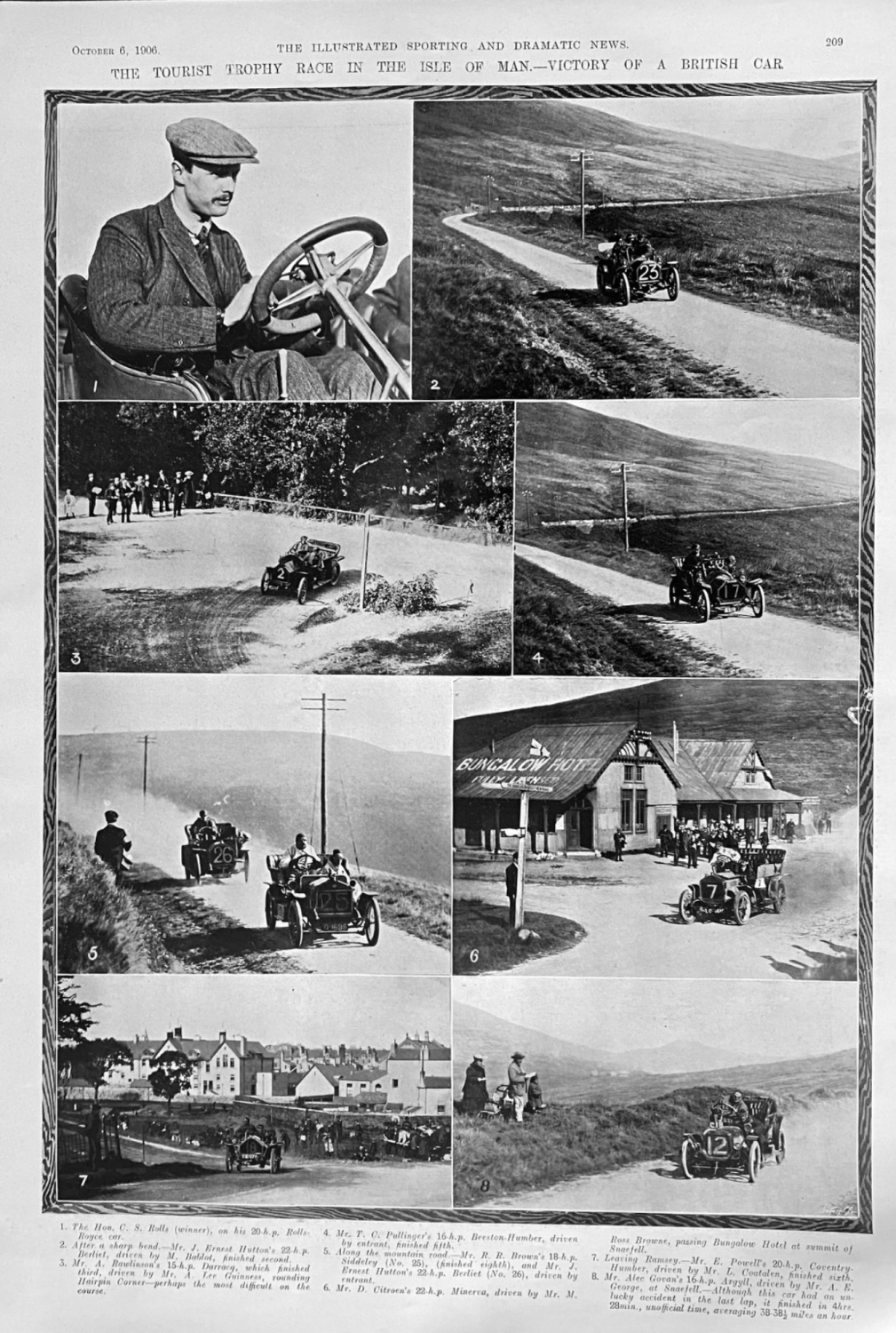 The Tourist Trophy Race in the Isle of Man.- Victory of a British Car.  190