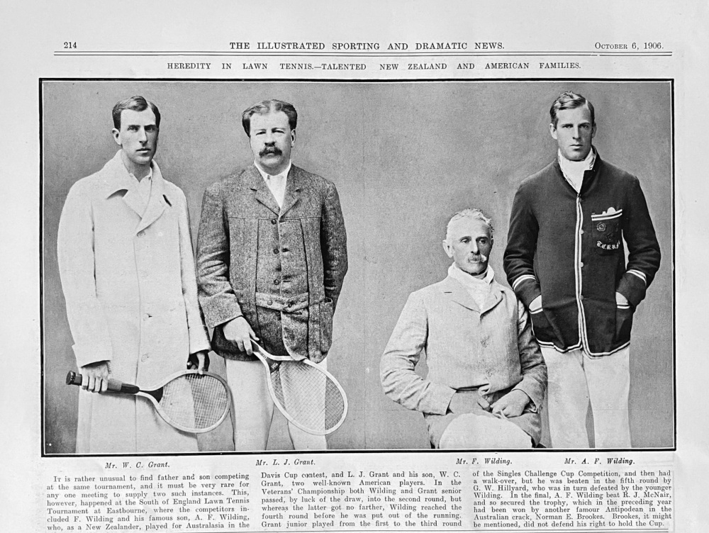 Heredity in Lawn Tennis.- Talented New Zealand and American Families.  1906.