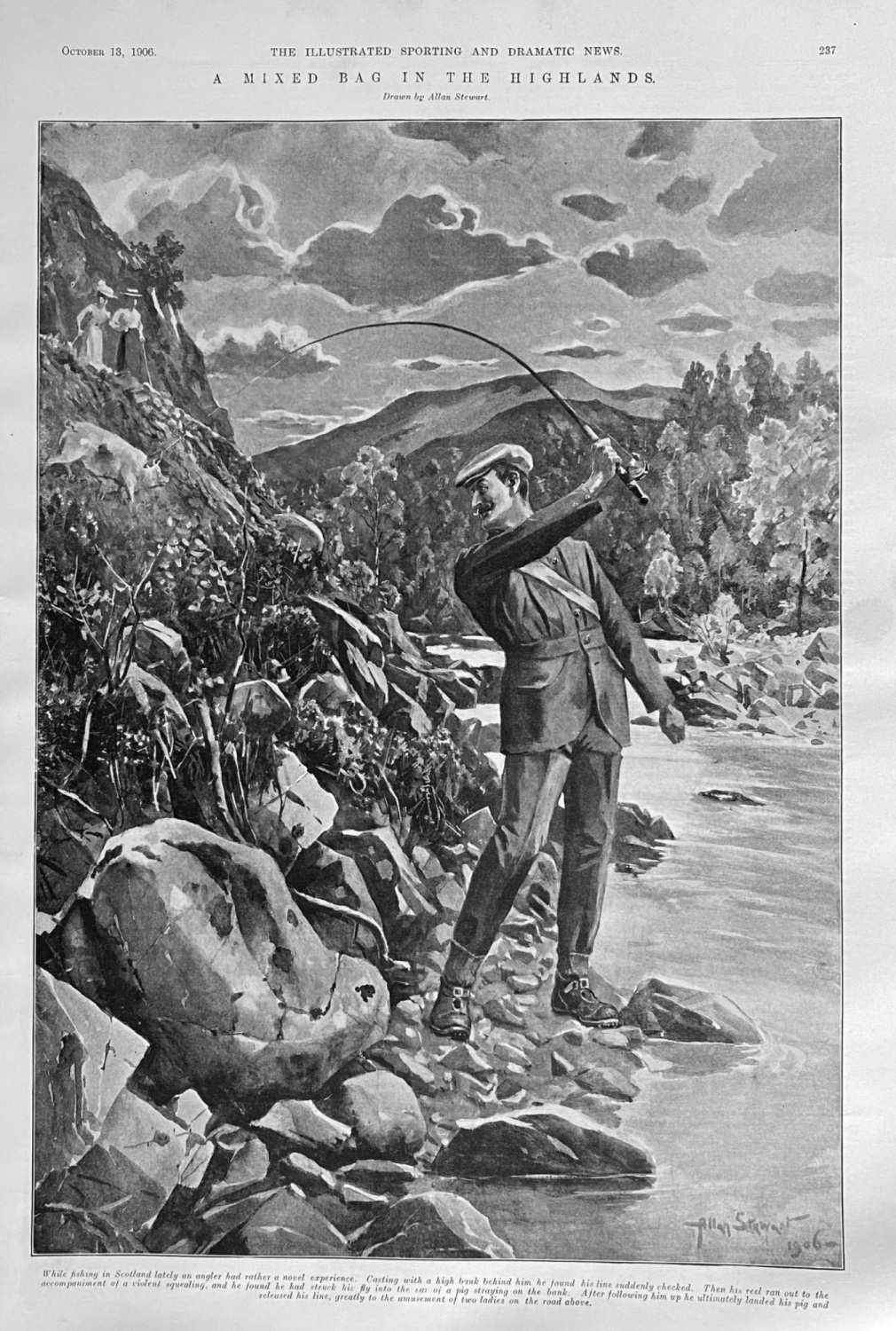 A Mixed Bag in the Highlands.  1906.  (Fishing).