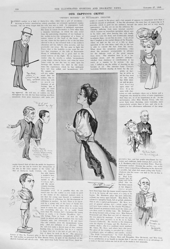 Our Captious Critic.  "Peter's Mother" at Wyndham's Theatre.  1906.