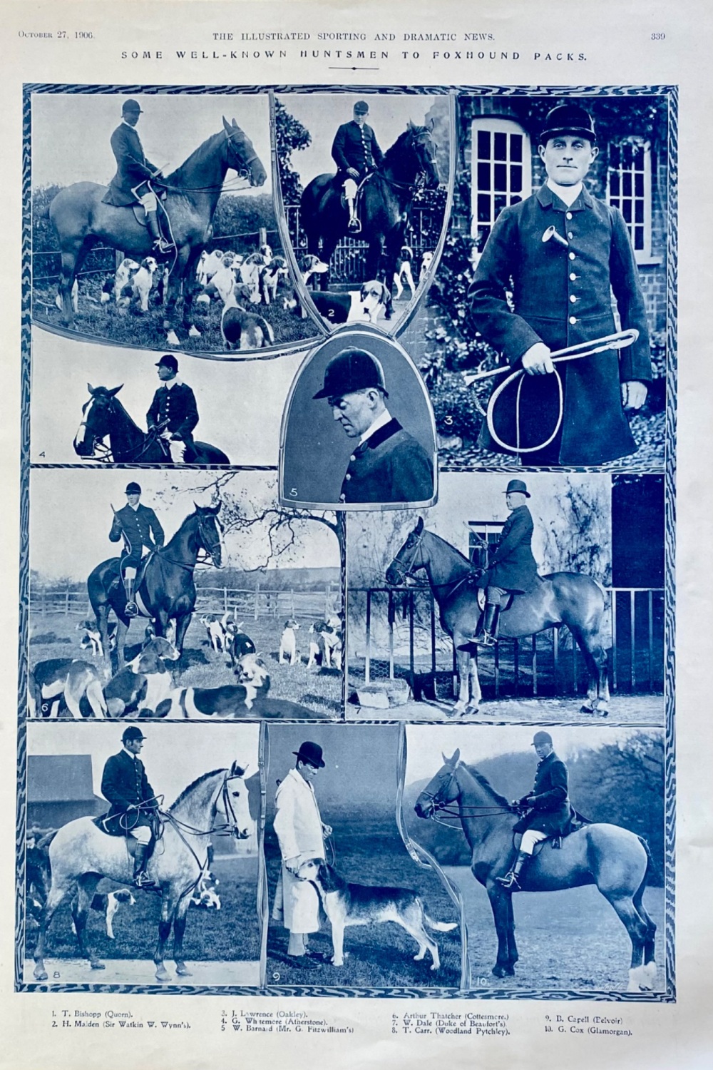 Some Well-Known Huntsmen to Foxhound Packs.  1906.