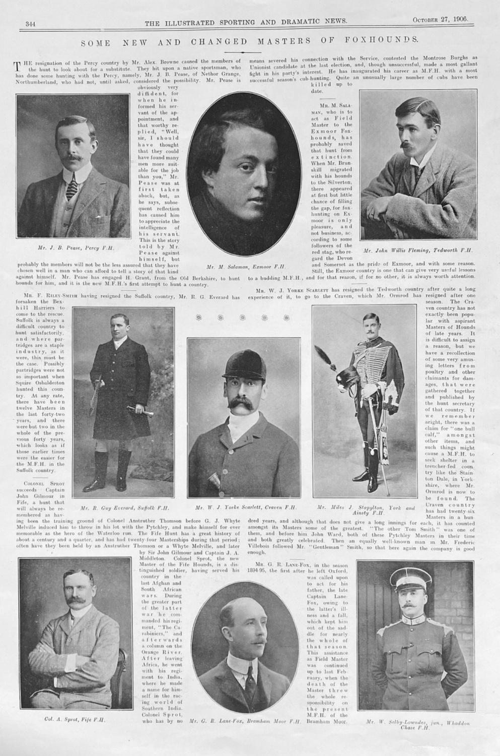 Some New and Changed Masters of Foxhounds.  1906.