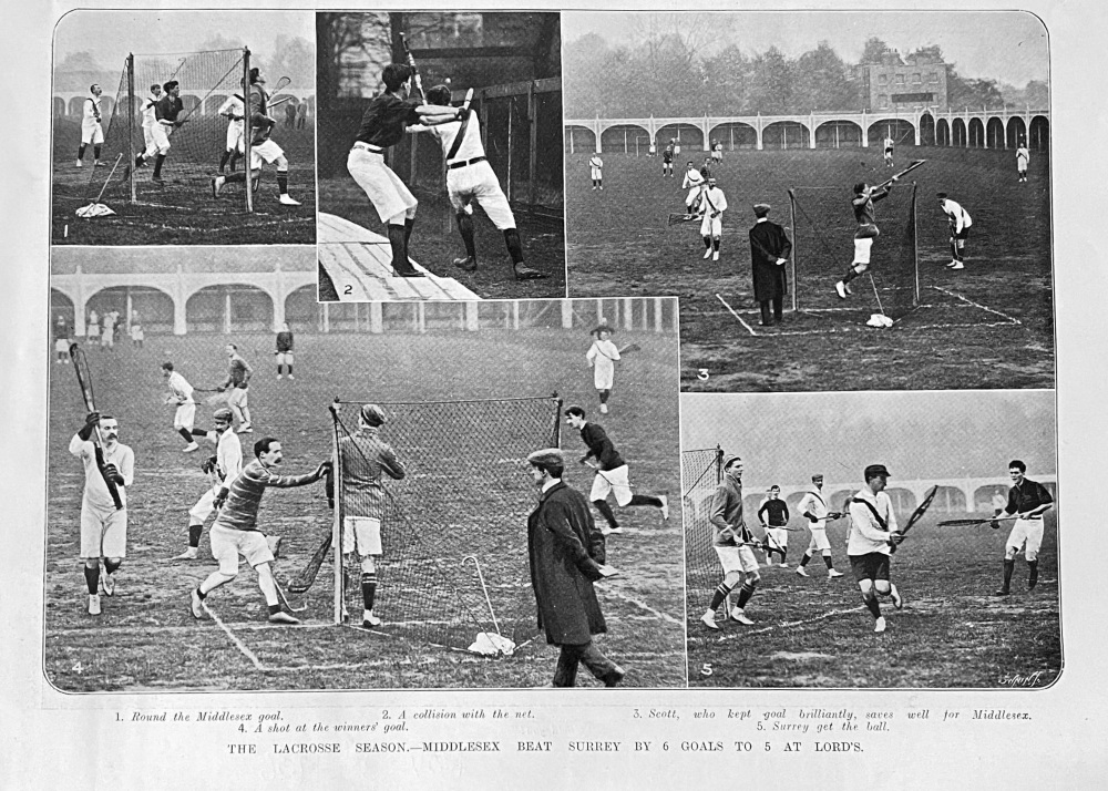 The Lacrosse Season.- Middlesex Beat Surrey by 6 Goals to 5 at Lord's  1906.