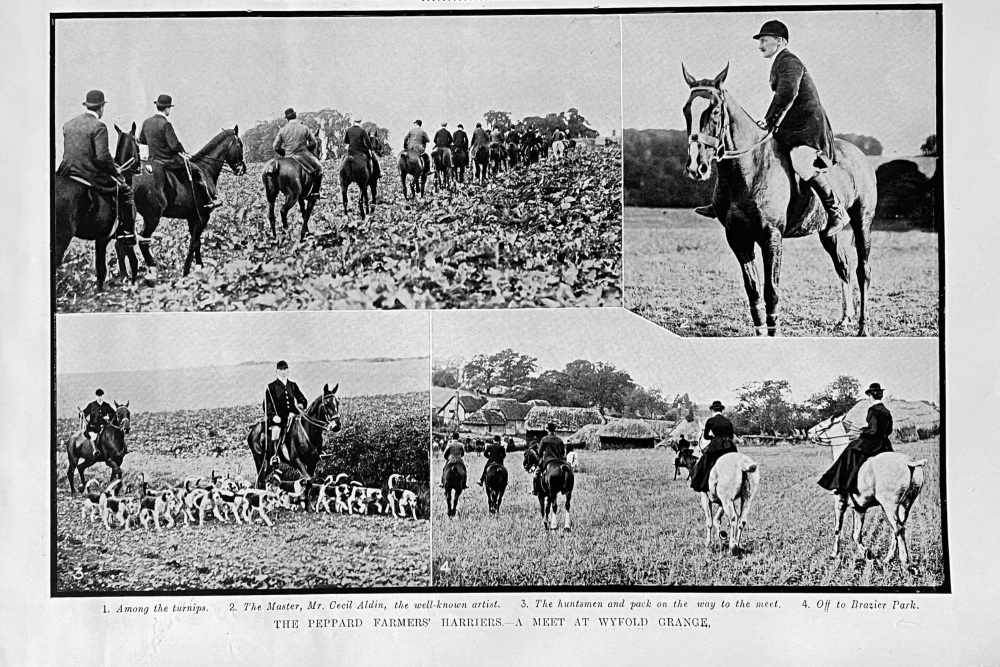 The Peppard Farmers' Harriers.- A Meet at Wyfold Grange.  1906.