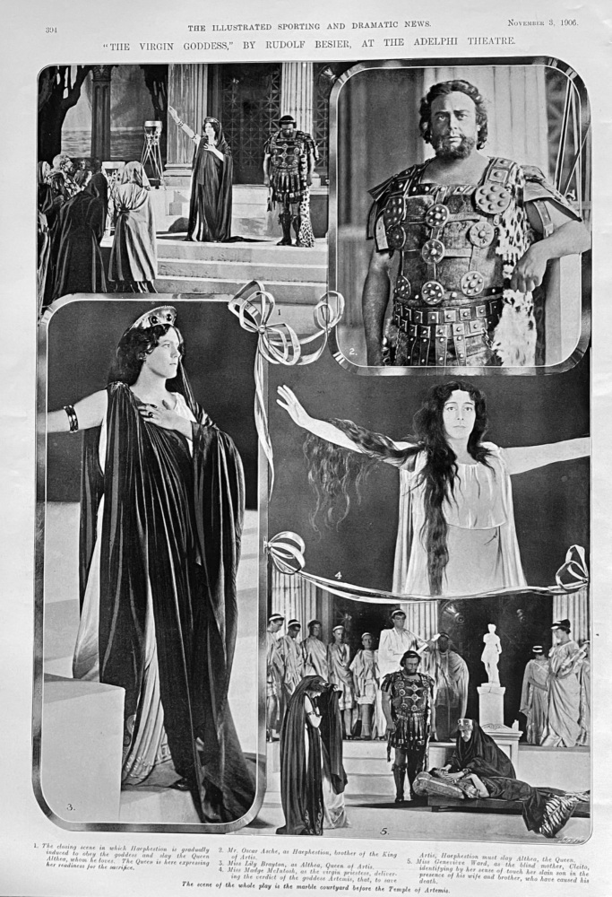 "The Virgin Goddess,"  by Rudolf Besier, at the Adelphi Theatre.  1906..
