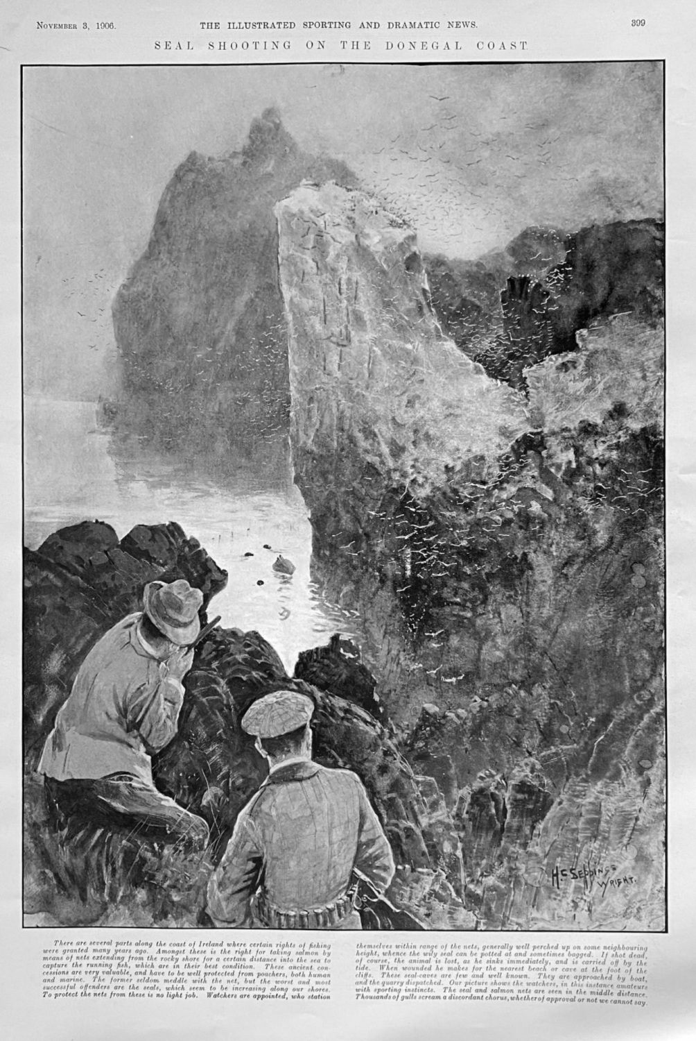 Seal Shooting on the Donegal Coast.  1906.