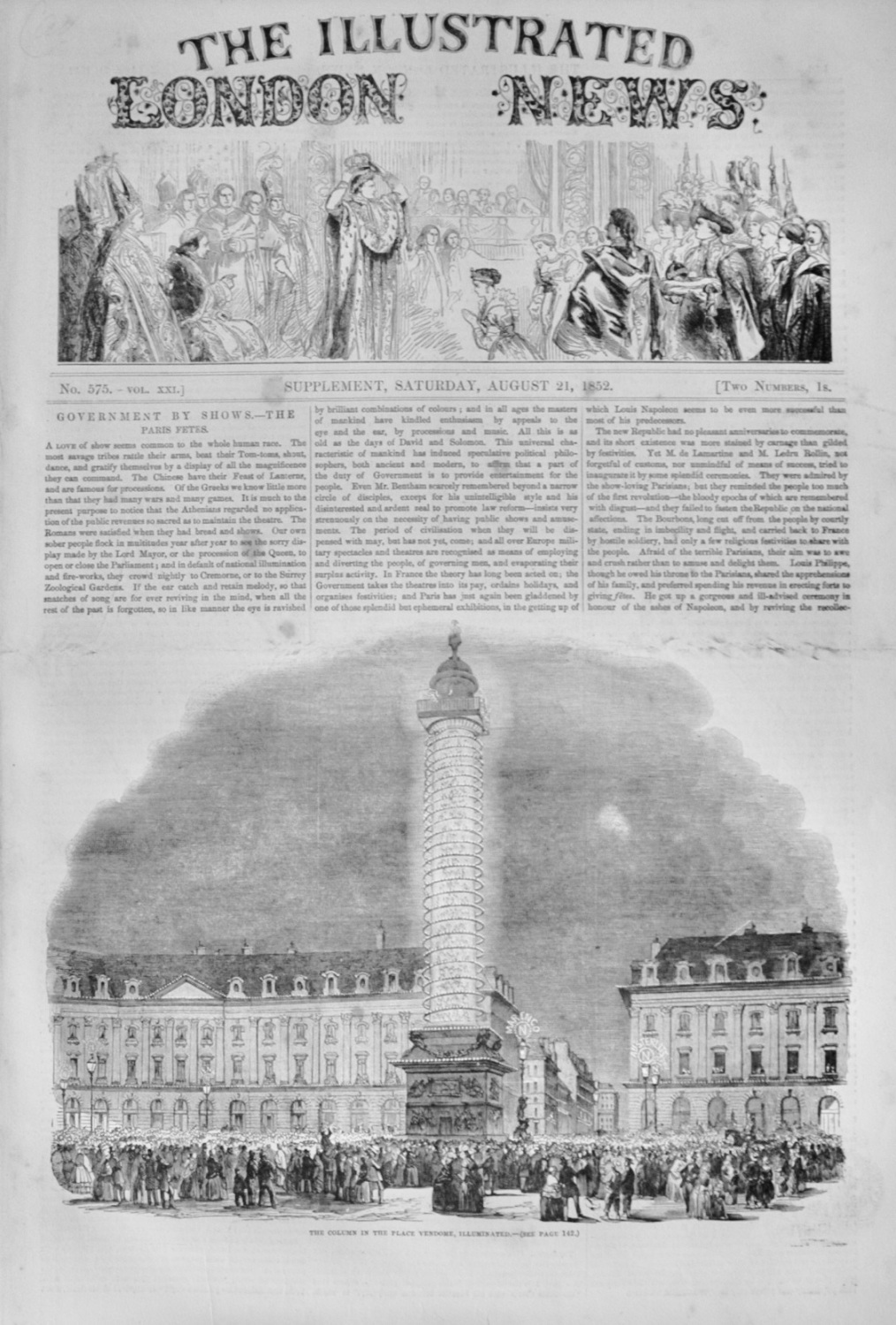 The Illustrated London News - August 21, 1852