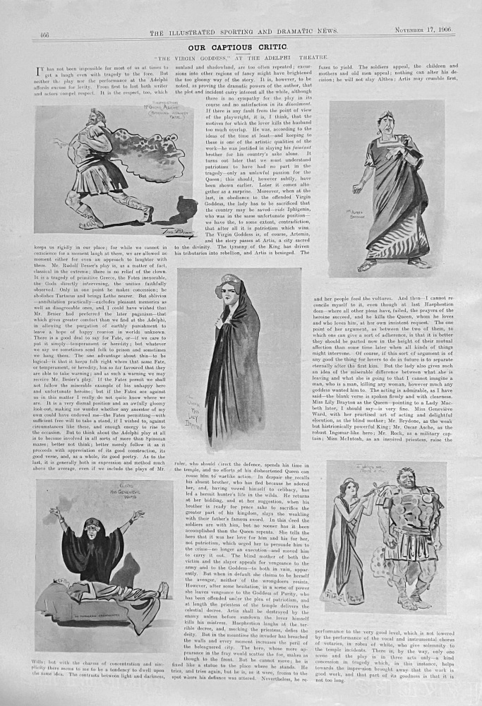 Our Captious Critic.  "The Virgin Goddess," at the Adelphi Theatre.  1906.