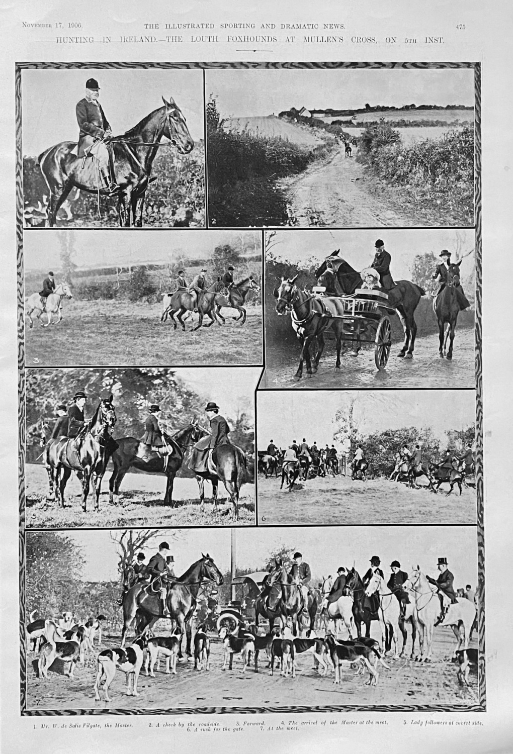 Hunting in Ireland.-  The Louth Foxhounds at Mullen's Cross, on 5th Inst.  