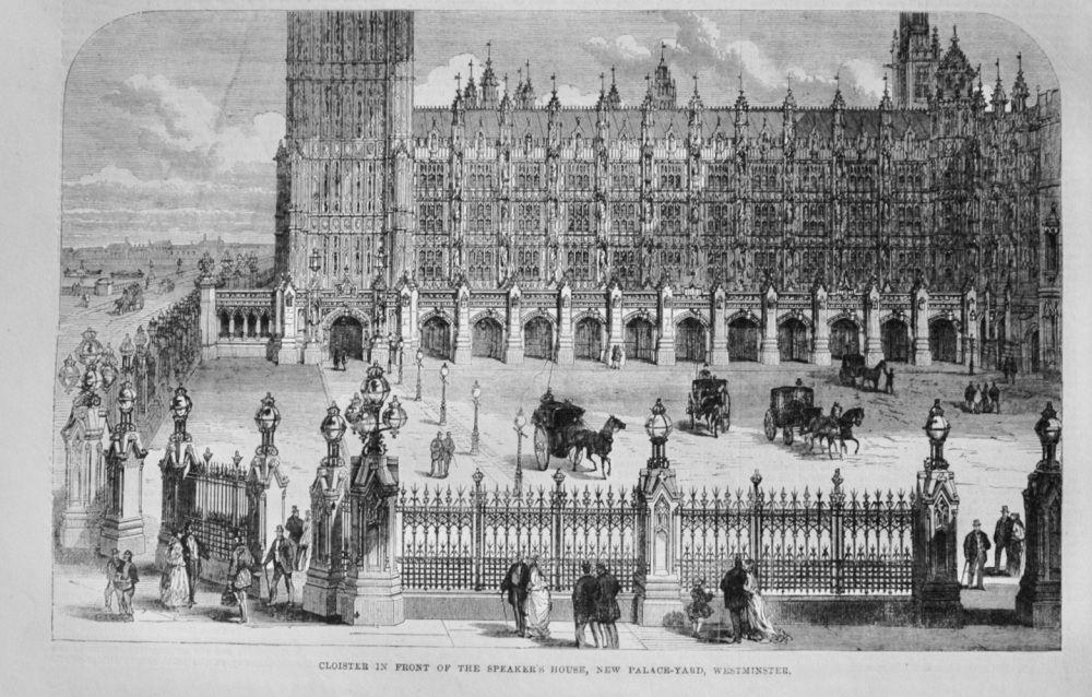 Cloister in front of the Speaker's House, New Palace Yard, Westminster - 1868