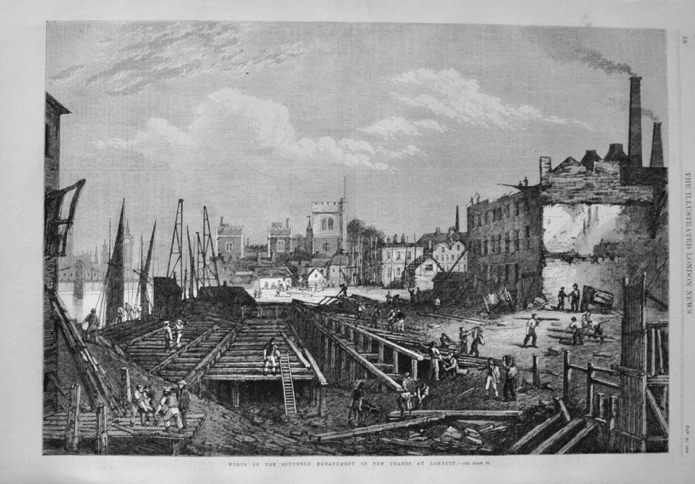 Works on the Southern Embankment of the Thames - 1868