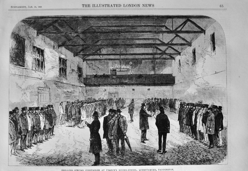 Drilling Special Constable's at Paddington - 1868