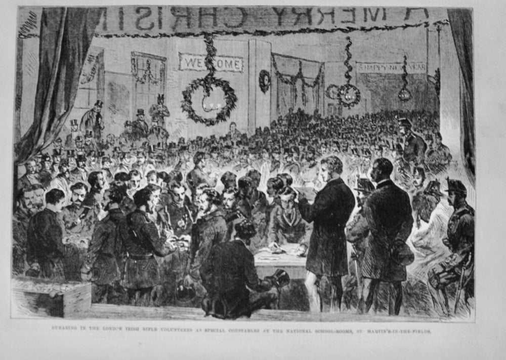 Swearing in the London Irish Volunteers as Special Constables - 1868