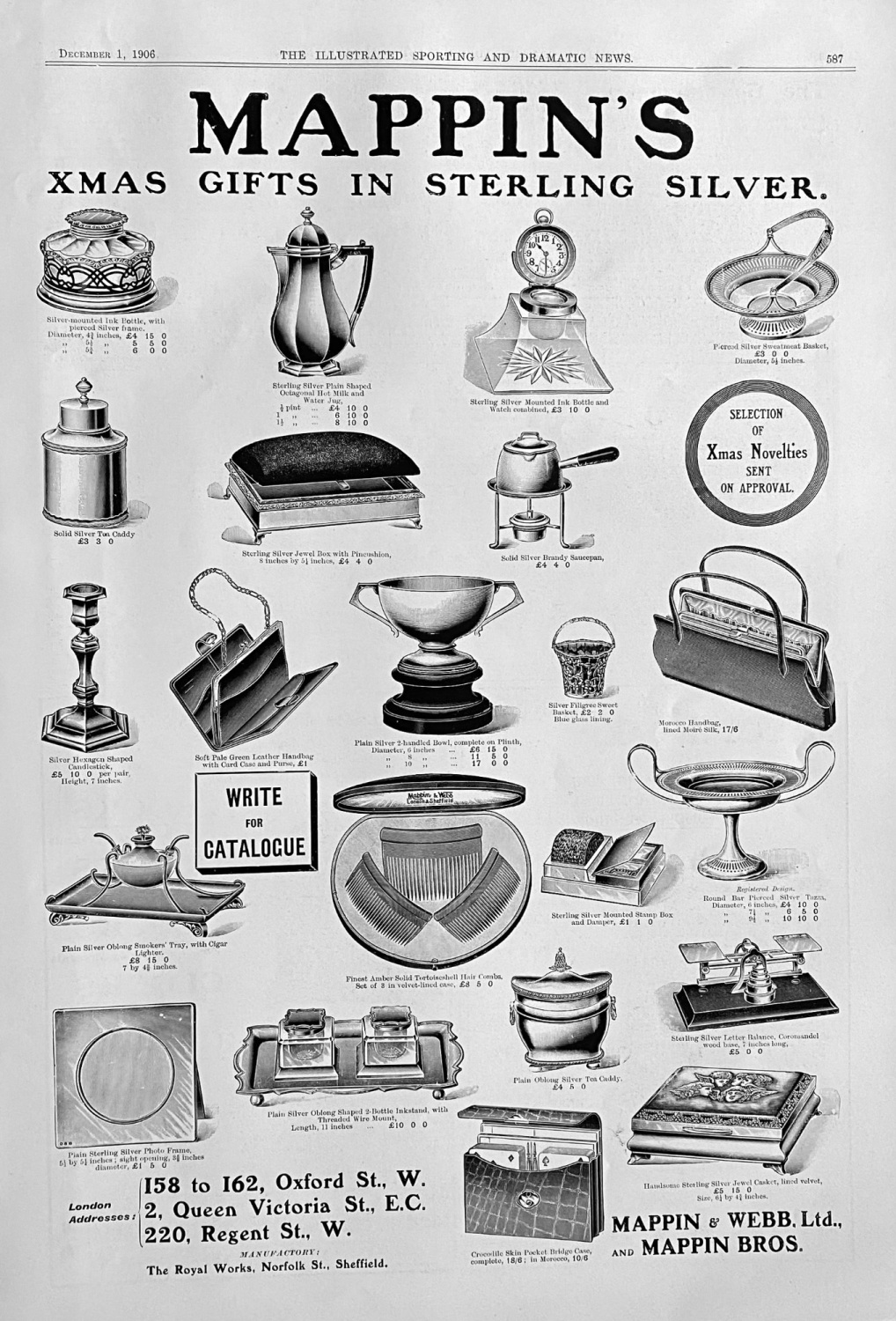 Mappin's.   Xmas Gifts in Sterling Silver. 1906.