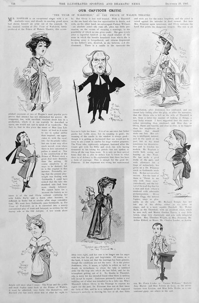 Our Captious Critic.  "The Vicar of Wakefield,"  at the Prince of Wales's Theatre.  1906.