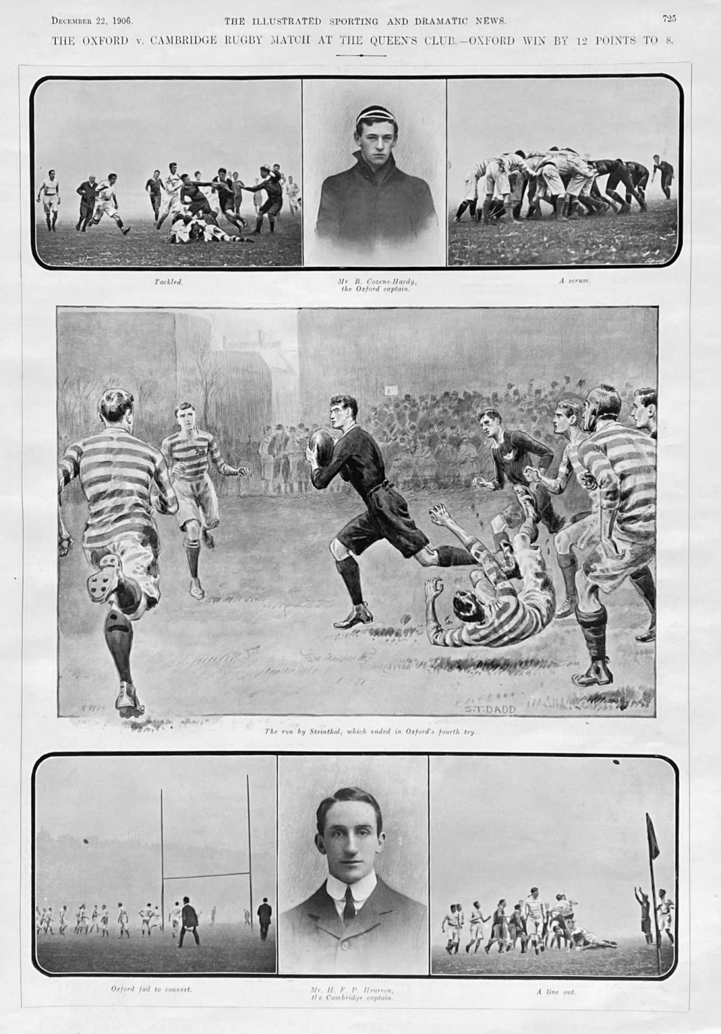 The Oxford v. Cambridge Rugby Match at the Queen's Club.- Oxford win by 12 