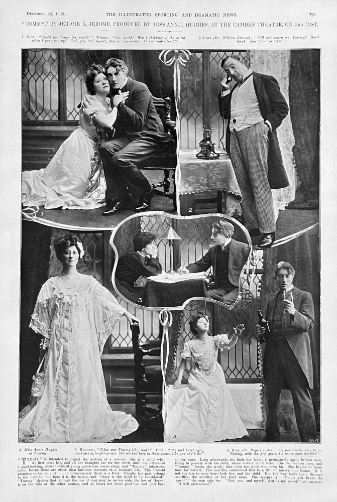 "Tommy," by Jerome K. Jerome, Produced by Miss Annie Hughes, at the Camden Theatre, on 3rd Inst.  1906.