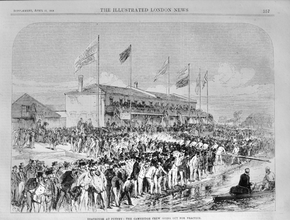 The Cambridge Crew going out for Practice - 1868