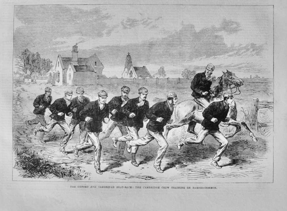 The Cambridge Crew training on Barnes Common - 1868