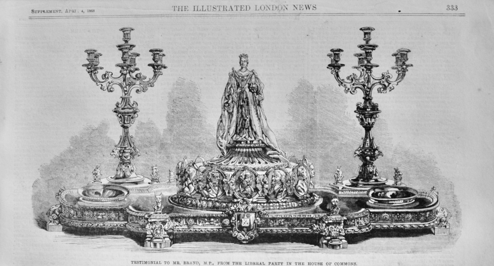 Testimonial to Mr Brand, M.P. - 1868