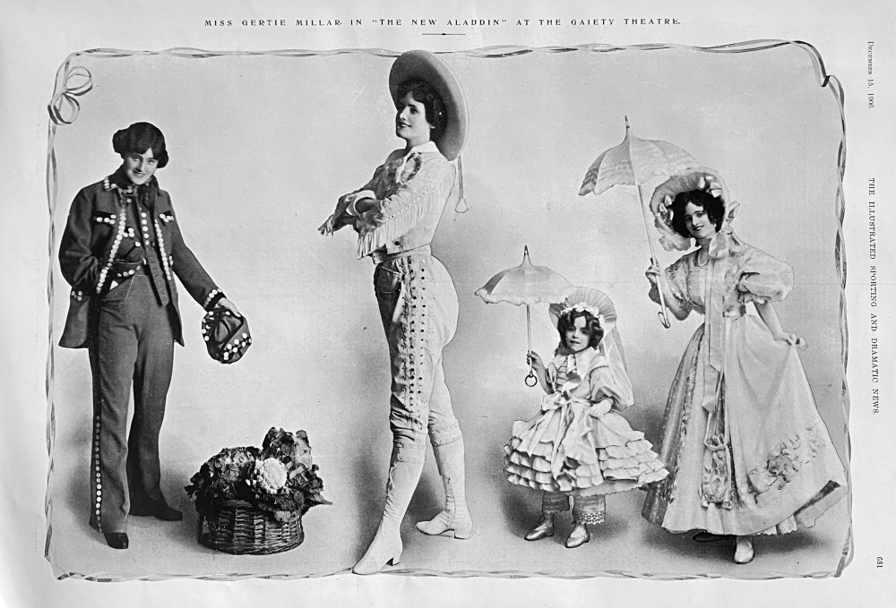 Miss Gertie Millar in "The New Aladdin" at the Gaiety Theatre.  1906.