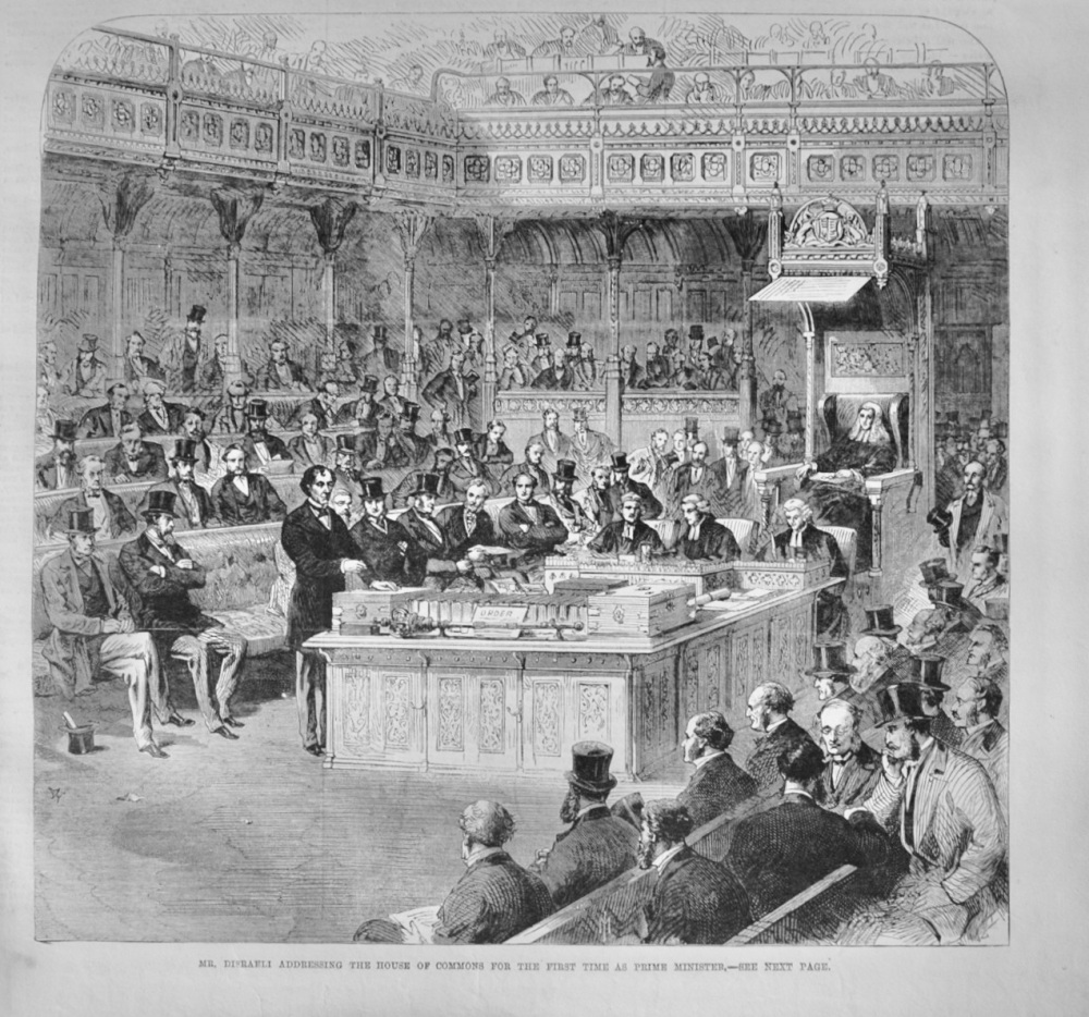 Mr Disraeli addressing The House of Commons - 1868