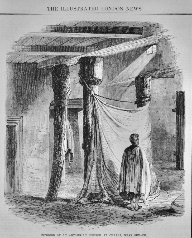 Interior of an Abyssinian Church at Chaffa - 1868