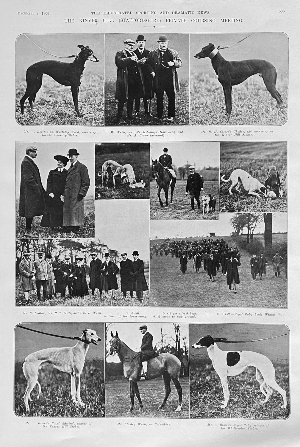 The Kinver Hill (Staffordshire)  Private Coursing Meeting.  1906.