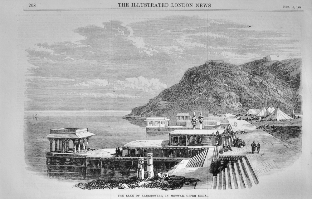 The Lake of Kankrowlee, in Meywar, Upper India