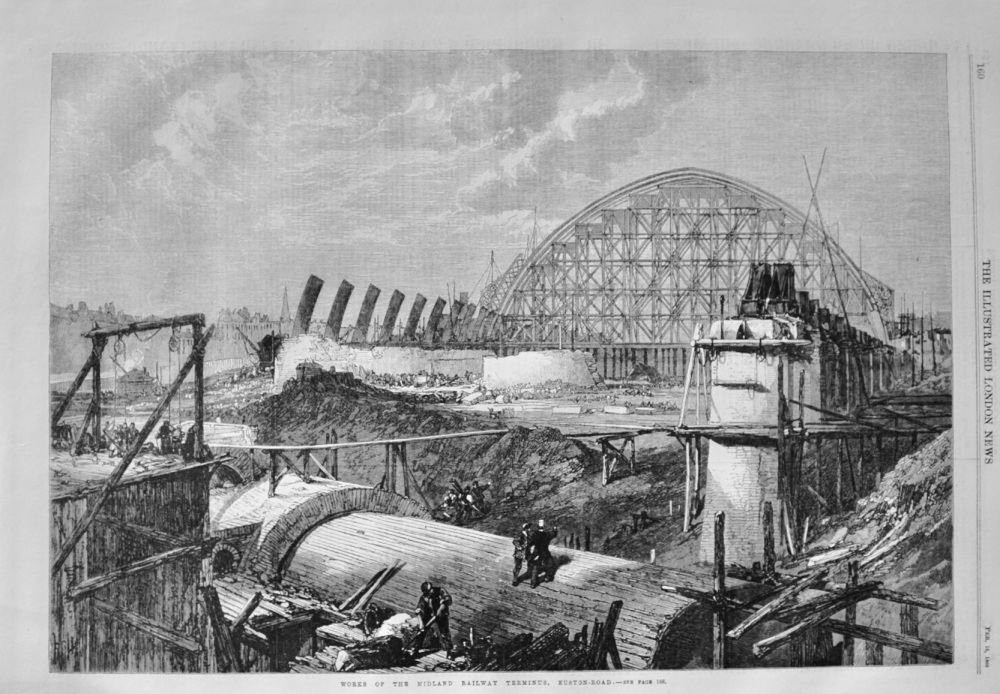 Works of the Midland Railway Terminus, Euston Road - 1868