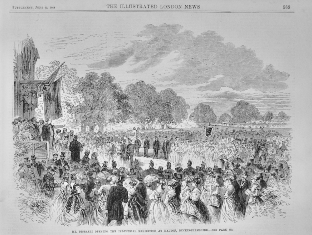 Mr Disraeli opening The Industrial Exhibition - 1868