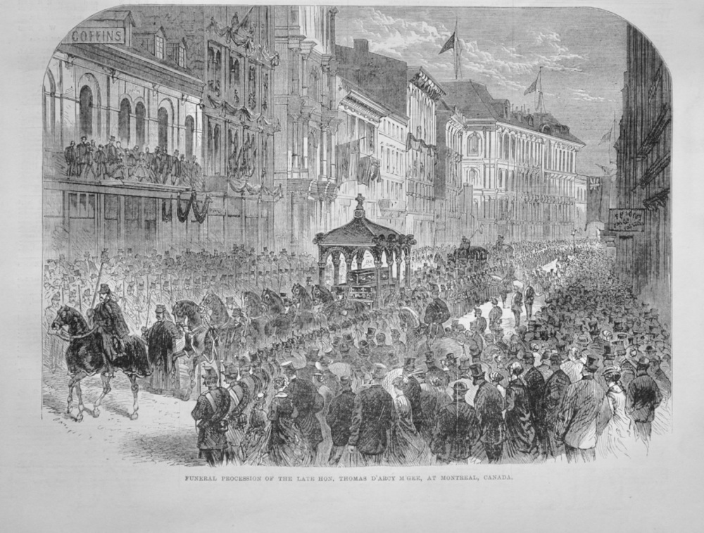 Funeral Procession of Hon Thomas D'Arcy M'Gee - 1868