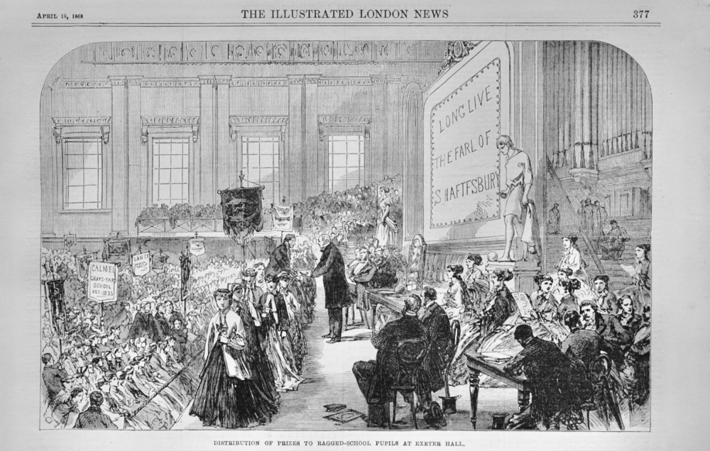 Distribution of Prizes to Ragged School Pupils at Exeter Hall - 1868