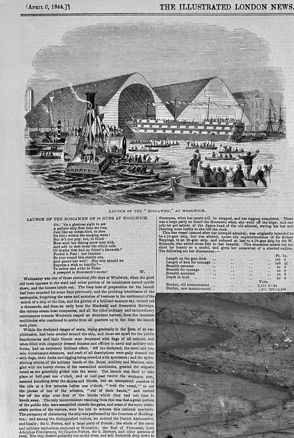 Launch of the Boscawen of 70 Guns - 1868