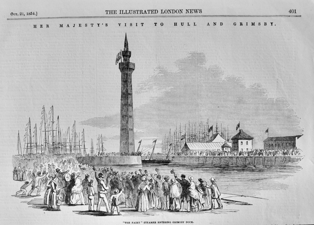 "The Fairy" Steamer entering Grimsby Dock - 1854