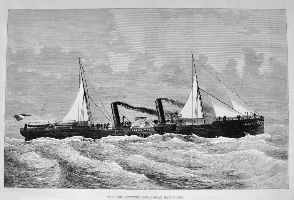Antwerp Steam Boat "Baron Osy" - 1875