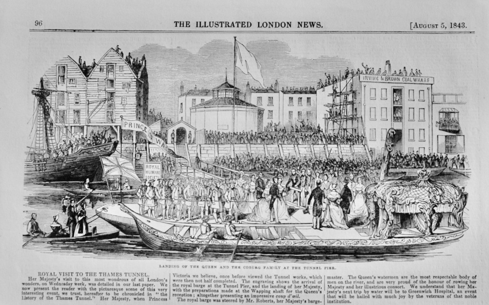Royal Visit to the Thames Tunnel - 1843