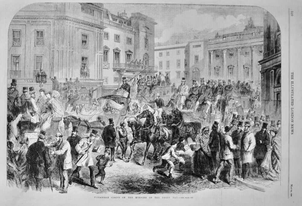 Piccadilly Circus on the Morning of the Derby Day - 1866