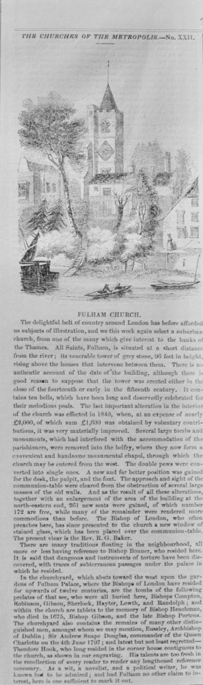 Fulham Church - 1843