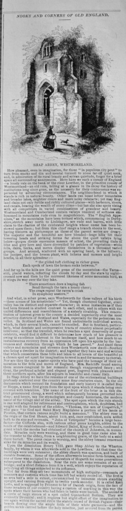 Shap Abbey, Westmoreland - 1843