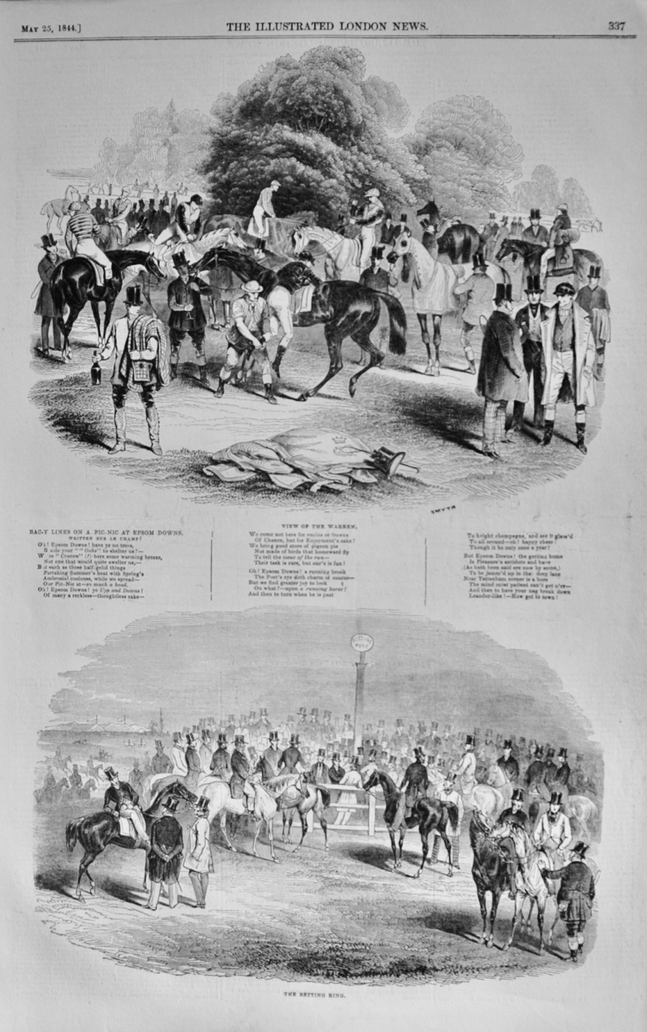 Rac-Y Lines on a Picnic at Epsom Downs - 1844